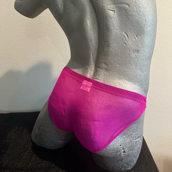 See Thru Sheer Bikini Brief  #245 -Fuschia - Picture 3 of 7